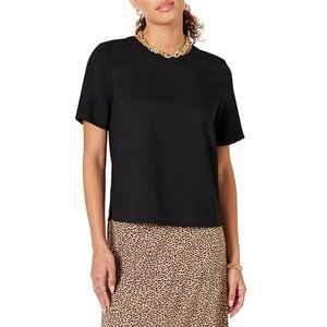 Amazon Essentials Dames Regular-Fit Georgette top met korte mouwen, zwart, Large