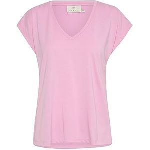 KAFFE Dames T-shirt, korte mouwen, Relaxed Fit Kalise T-shirt, Pink Frosting, XL