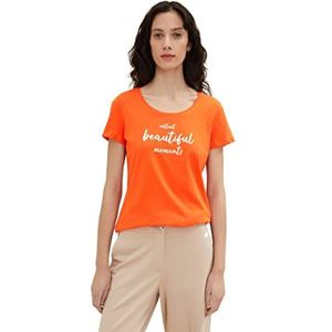 TOM TAILOR Dames T-shirt 1036193, 15612 - Fever Red, S