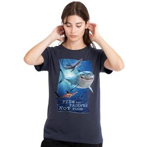 Finding Nemo Fish are Friends dames T-shirt, diep marineblauw, klein, Diepe marine, S