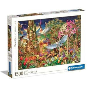 Clementoni Collection-Woodland Fantasy Garden 31707 Puzzel, 1500 stukjes, horizontaal, plezier voor volwassenen, Made in Italy, meerkleurig