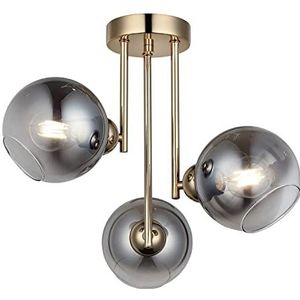 Homemania 1561-80-13 plafondlamp, metaal, glas, goud, 46 x 46 x 40 cm