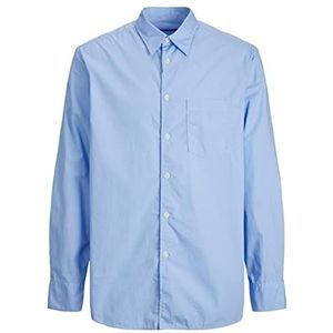 JACK & JONES Heren JORBILL oversized shirt LS CBO hemd, Dusk Blue, S, blauw (dusk blue), S