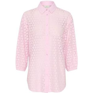Kaffe - Roze Kant Shirt - Blouse - Dames - 3/4 Mouwen