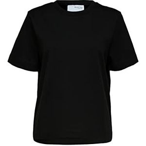 SELECTED FEMME Dames T-shirt Boxy, zwart, XS
