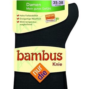 Bamboe kniesok van Only die voor dames, Antraciet gemêleerd., 39-42 EU