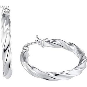 Amor Creoles 925 Sterling Zilveren Dames Oorbellen, 2,5 cm, Zilver, Wordt Geleverd In Sieradendoosje, 2028688