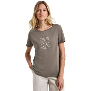 Imprimé - T-shirt - Dark Tumbled Beige - Korte Mouwen - Ronde Hals