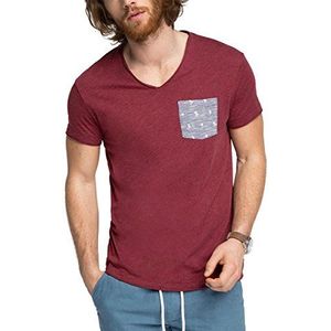 edc by ESPRIT Heren T-shirt, rood (bordeaux red 600), XS