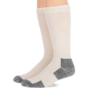 Carolina Ultimate Men's Non-Binding Merino Wool Blend Crew Socks 2 Pair Pack, Natural, Large