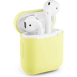 Beschermhoes voor Apple Airpods 2 silicone case airpod hoes precies passend (geel)
