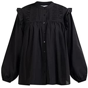 DreiMaster Vintage Teylon blouse met lange mouwen voor dames, donker-olijf, L