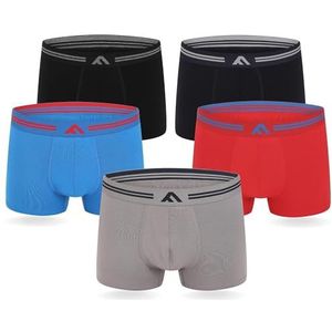 FM London heren Boxer Shorts FM London Men's Super Soft Bamboo Boxer Shorts (5-Pack), klassiek, XXL