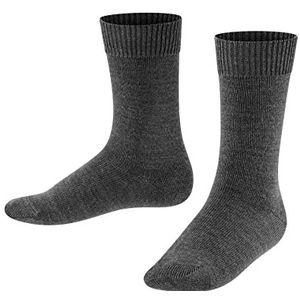 FALKE Uniseks-kind Sokken Comfort Wool K SO Wol eenkleurig 1 Paar, Grijs (Dark Grey 3070), 35-38