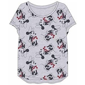 CERDÁ LIFE'S LITTLE MOMENTS Minnie Mouse T-shirt met korte mouwen voor dames, 100% katoen, officieel Disney-licentieproduct, grijs, normaal