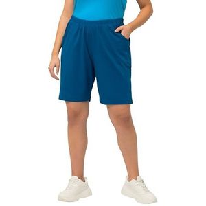 Ulla Popken, Dames, grote maten, jersey shorts, zakken, elastische tailleband, blauw, 36W x 32L