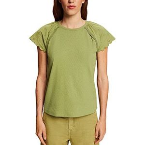 edc by Esprit T-shirt met borduurwerk op de mouwen, Pistachio Green, L