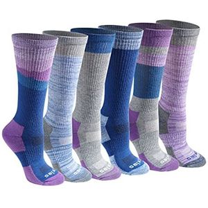 Dickies Women's Dri-Tech Fashion Moisture Control Crew Socks (5/6/12 Pairs) (S-XL), Blue Mountain (6 Pairs), Medium