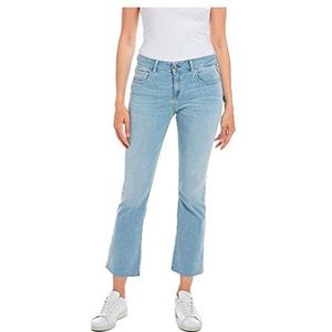 Replay Faaby Flare Crop Flare-Fit Damesjeans, Super Light Blue 011, 33W x 26L