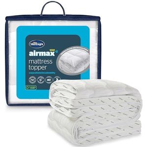 Silentnight Airflow 1000 eenpersoons matrastopper - extra dikke matrasversterker met 10 cm dikke demping, gaaszijden om de luchtstroom te verhogen en elastische banden - eenpersoons - 190 x 90 cm