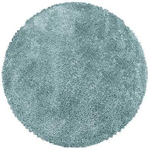 Muratap Vloerkleed Pearl Soft Blauw - Zacht en Hoogpolig Tapijt voor Slaapkamer, Badkamer en Woonkamer - Vloerverwarmming - Maat: 160 cm - Rond