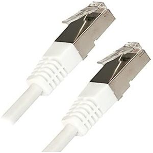 APM 560348 RJ45-kabel, categorie 6, FTP, RJ45-kabel, 5 m, ethernetkabel, stekker/stekker, recht, afgeschermd, frequentie 250 MHz, snelheid 10/100/1000 Mbps, wit