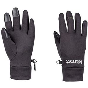 Marmot Dames fleece handschoenen, winddicht, waterafstotend, met touchscreen-functie Wm's Power STR Connect Glove, zwart, S, 12960-001