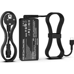 Laptoplader, USB-C-voeding, 65 W, voor HP Spectre EliteBook Elite X2, Chromebook x360, Probook Pavilion, 45 W, Type-C universele oplader, power adapter, snel opladen, oplader