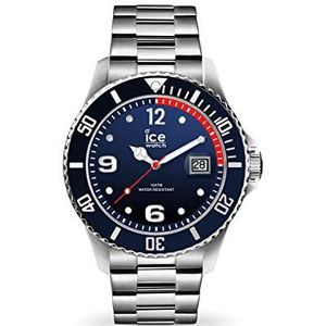 Ice-Watch - ICE steel Marine silver - Heren blauw horloge met metalen armband - 015775 (Large)
