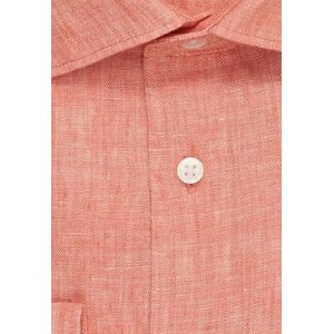 Seidensticker Zakelijk overhemd voor heren, slim fit, zacht, kentkraag, lange mouwen, 100% linnen, oranje, 40