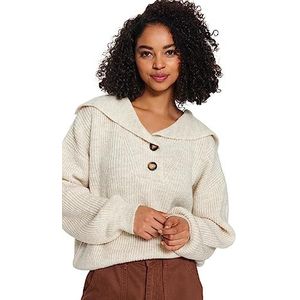 Trendyol Regular sweater voor dames, rechte lange mouwen, stone, M