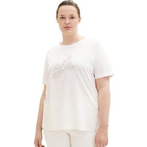 TOM TAILOR Dames T-shirt met print, 10315-Whisper White, 52, 10315-whisper wit, 52 Grote maten