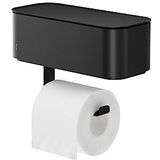 Tiger 2-Store Toiletpapierhouder met opbergdoos, zwart