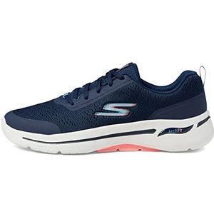 Skechers 124887 Nvpk Sneakers voor dames, Navy Textiel Roze Trim, 40 EU