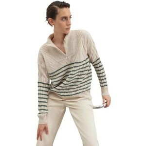 Trendyol FeMan oversized basic gebreide trui met staande kraag, rock, M, Rots, M