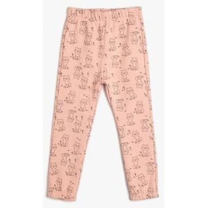 Koton Babygirls Jogger Cat Gedrukt Detail Trekkoord Geborsteld Interieur Sweatpants, Roze design (2d7), 18-24 Monate