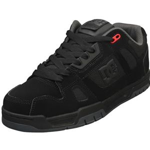 DC herenschoenen/sneakers Stag zwart 42.5, Black Grey Red, 44 EU