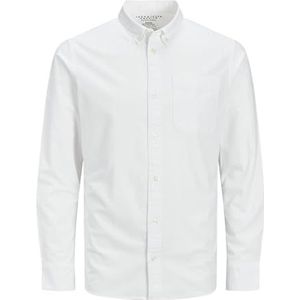 JACK & JONES Brook Check Oxford-hemd, wit/Pasvorm: slanke pasvorm, XL