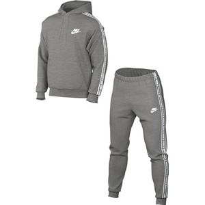 Nike M Nk Club FLC Gx HD TRK Suit trainingspak voor heren, donkergrijs heather/wit, XXL