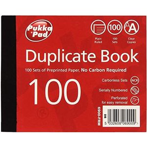 Pukka Pads 6900-FRM 105x130mm effen gelijnd duplicaat boek (Pack van 5), rood
