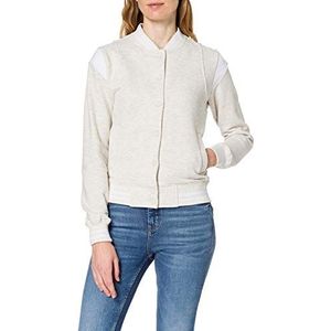 Urban Classics Dames Dames Inset Sweat Jacket College-jas, lichtgrijs/wit, XL