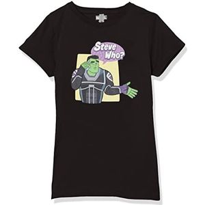 Marvel Little Big Steve Who Hulk Girls T-shirt met korte mouwen, zwart, maat S, zwart, S, zwart, S, zwart, S