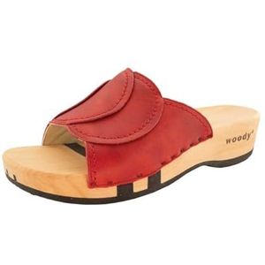 Woody Dames Vanessa houten schoen, rood, 36 EU, rood, 36 EU