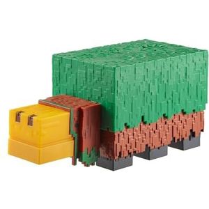 Mattel Minecraft Snuffelaar Actiefiguur op schaal van 8,25 cm met geluiden en pixeldesign zoals in de game, HXM85