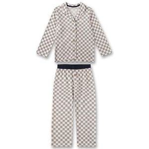 Sanetta Kinderpyjama voor jongens, lange geweven tailleband, kraag van 100% biologisch katoen, Greystone., 128 cm