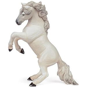 Papo -Handgeschilderde - Figuurtjes -Paarden veulens en pony's -Wit Steigerend Paard-51521-Verzamelbaar-Voor kinderen - Geschikt voor jongens en meisjes - Vanaf 3 jaar