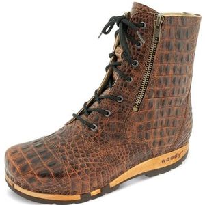 Woody Dames Herta enkellaarzen, Tabacco Kroko, 37 EU, taacco kroko, 37 EU