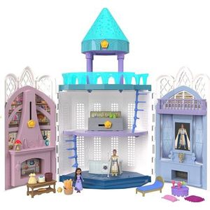 Mattel Disney's Wish Kasteel Rosas, poppenhuis, speelset met 2 beweegbare minipoppen, Ster-figuur, 20 accessoires, oplichtende projectiekoepel en meer HPX38