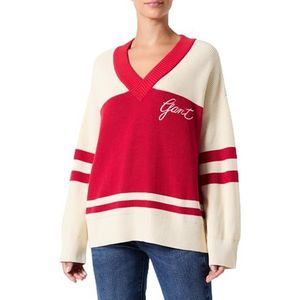 GANT Varsity Cotton V-hals, robijnrood, XS