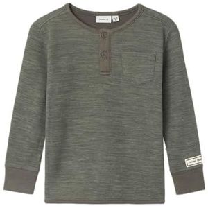 NAME IT Jongens Nmmwyla Wool/Vis Ls Top Poloshirt, groen, 104 cm